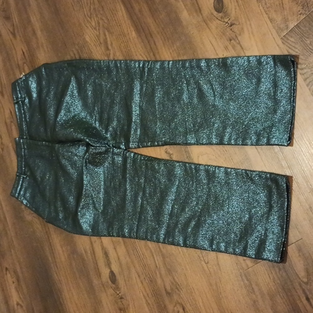 Opening Ceremony Grey Blue Toned Metallic Glitter Straight Leg Trousers QQQ
